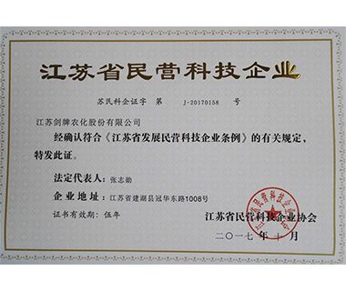 Private technology enterprises in Jiangsu Province